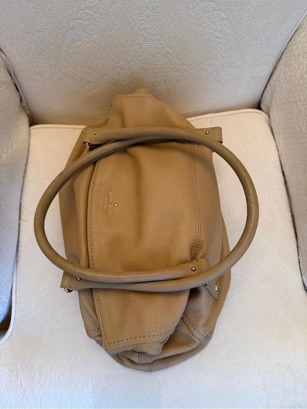 kate spade New York Tan Leather Shoulder Bag with Top Handles
